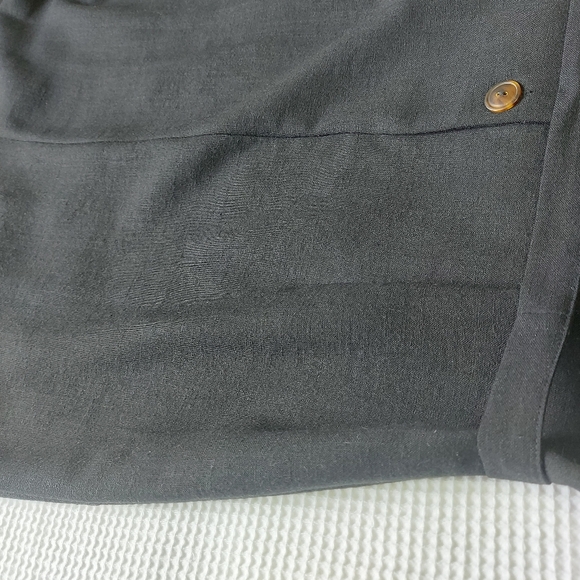 Vintage MJW Studio Midi Dress Size 16 Black Button Back Belted Career Wear - Picture 6 of 16